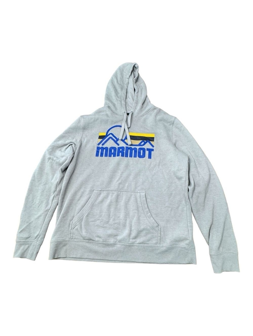 Marmot Coastal Hoodie Grey Sweatshirt Kangaroo Pocket Activewear Men’s Size XL